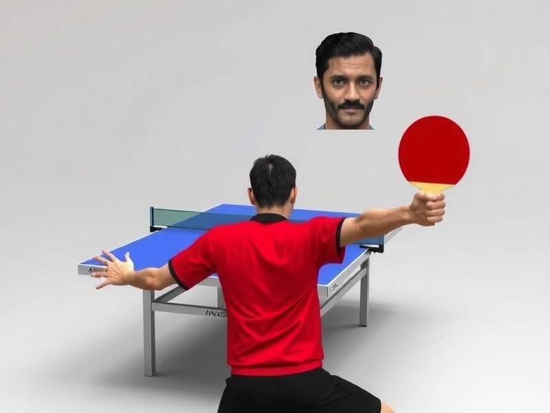 Table Tennis Champion 3D India - Chakri Spin Guide Table Tennis Champion 3D India player guide illustration showing Chakri Spin technique